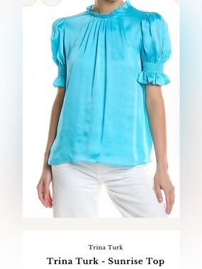 Trina Turk - Sunrise Top Beautiful Turquoise Blue
X-Large, NWT